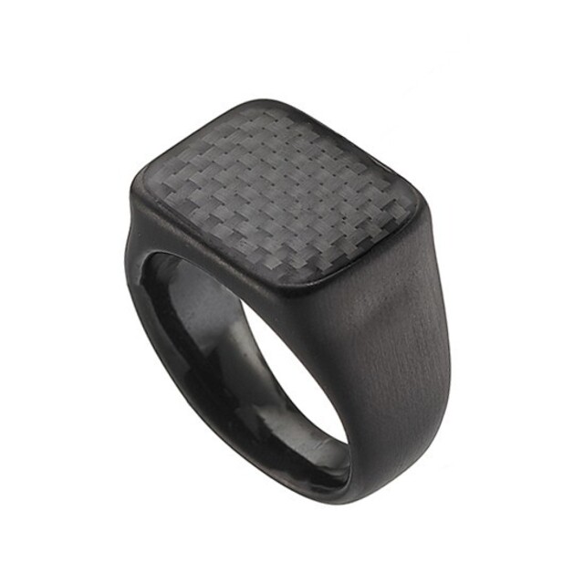 Men's ring steel 316L black 